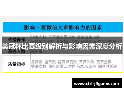 美冠杯比赛级别解析与影响因素深度分析